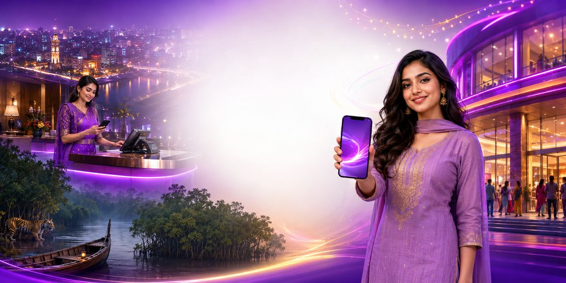সুন্দরবন থিমে নিয়ন ডিপোজিট ব্যানার
